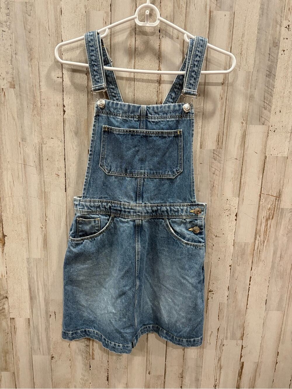 H&M Blue Denim Overall Mini Dress